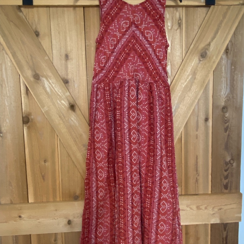 True Craft Orange/Red Dress Size Small